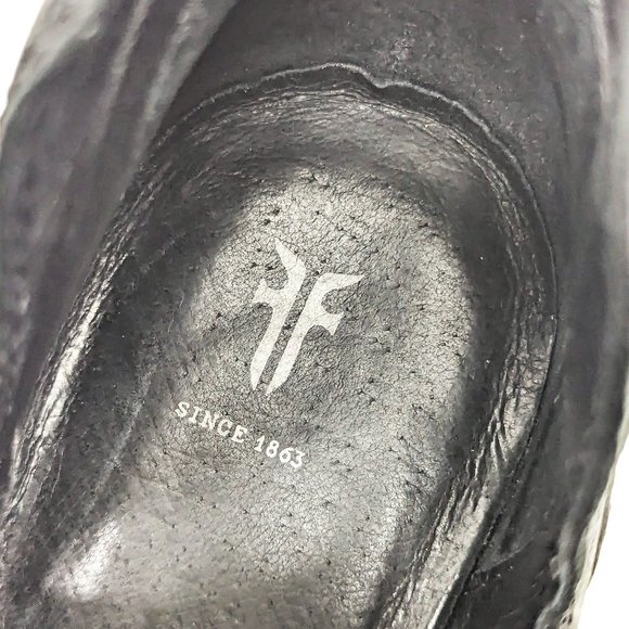 Frye Women Reina Cut Out Black Leather Western Cowboy Ankle Suede boots size 7 - Picture 8 of 12